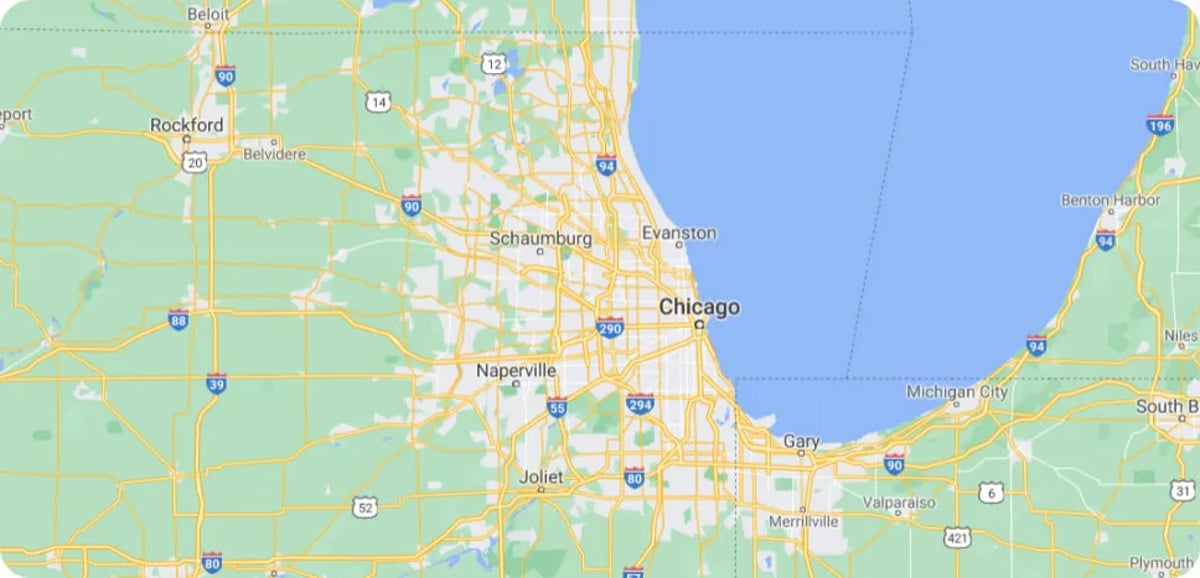 Chicago Area Map Screenshot