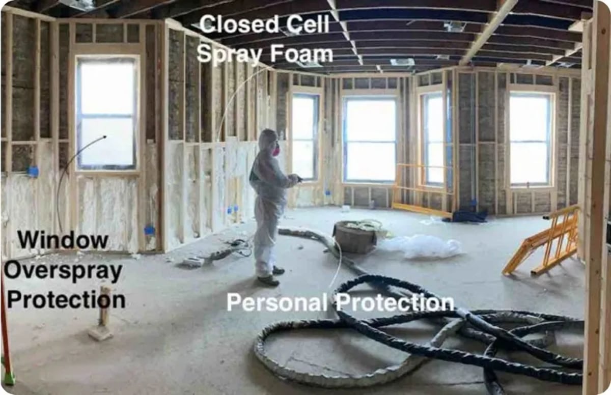 Display of Closed Cell Spray Foam Insulation