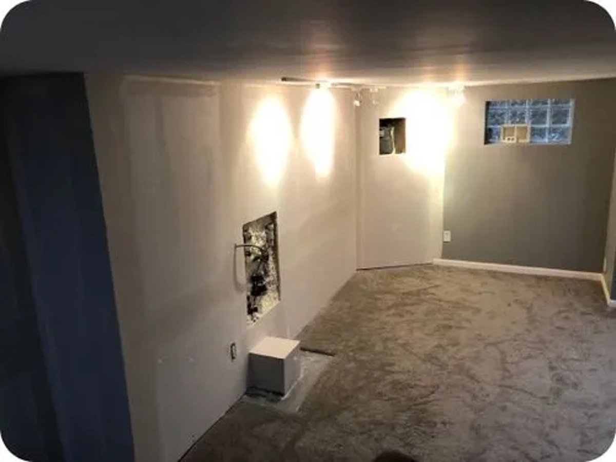 Drywall sanded and ready for paint