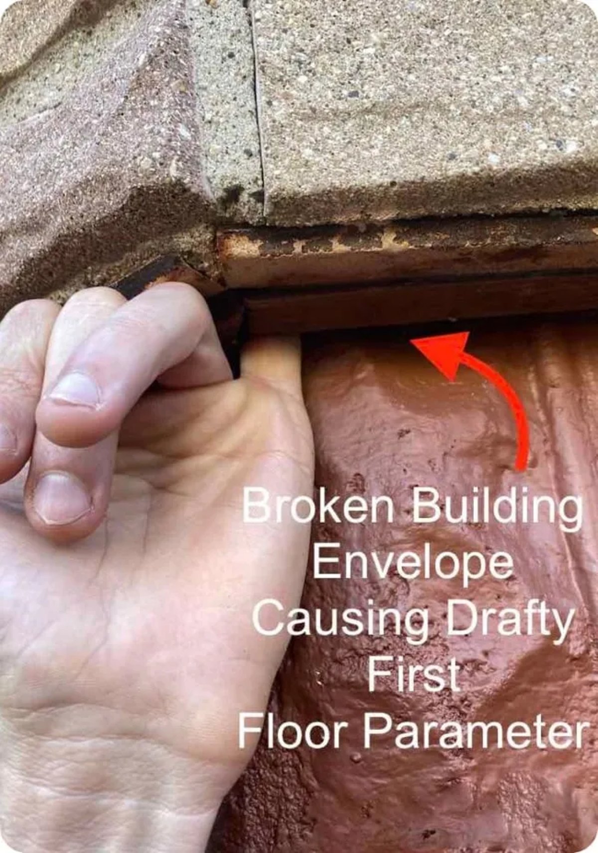 The Shows Broken Building Envelope Causing Cold Floors