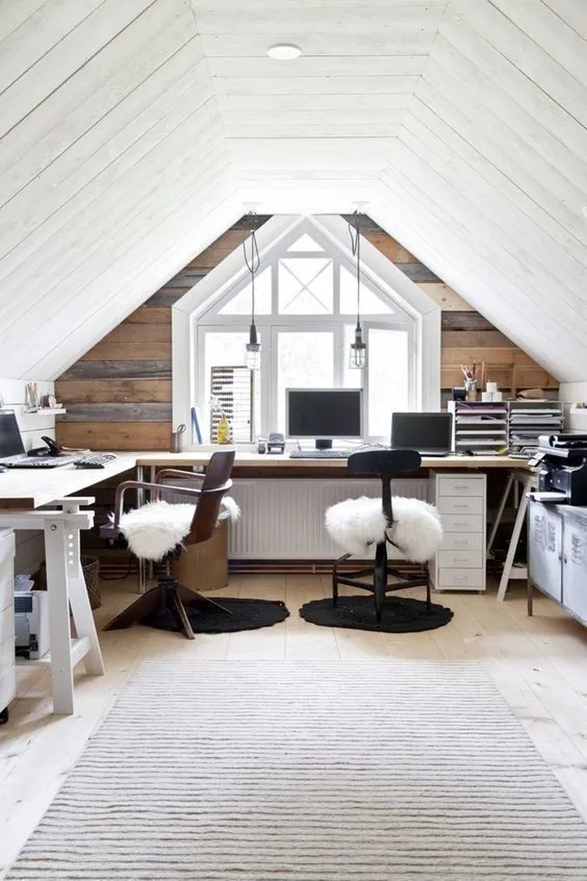 low ceiling attic office ideas