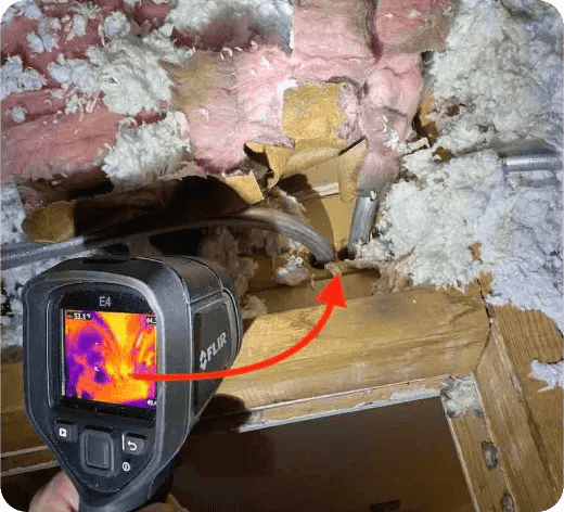 Attic air sealing check with infrared camera