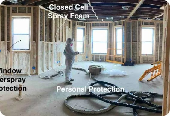 Display of Closed Cell Spray Foam Walls