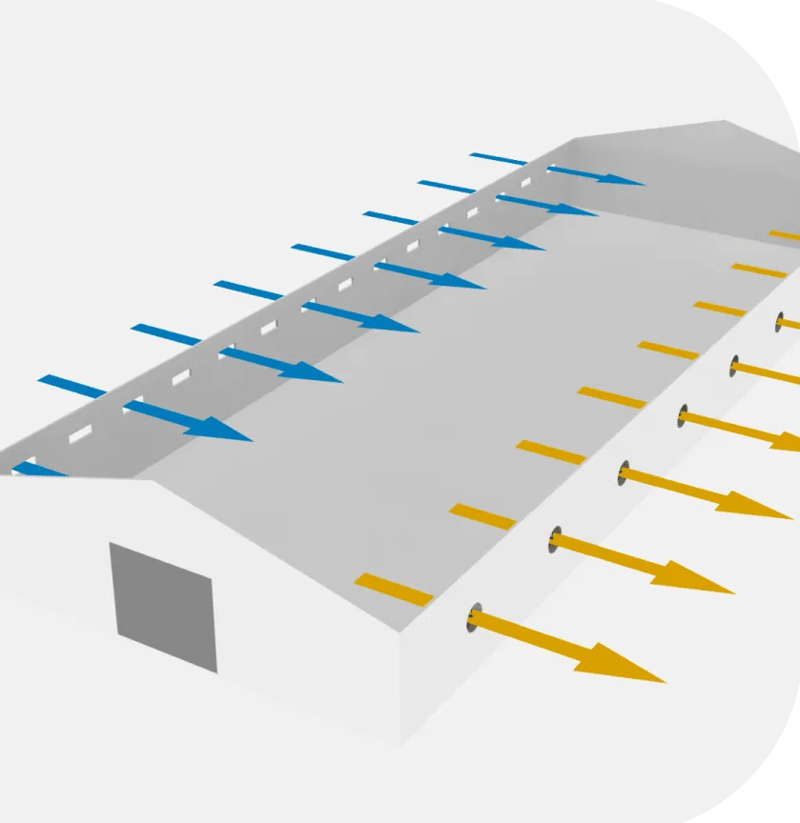 Diagram Showing Cross Gable Ventilation Providing Natural Air Flow