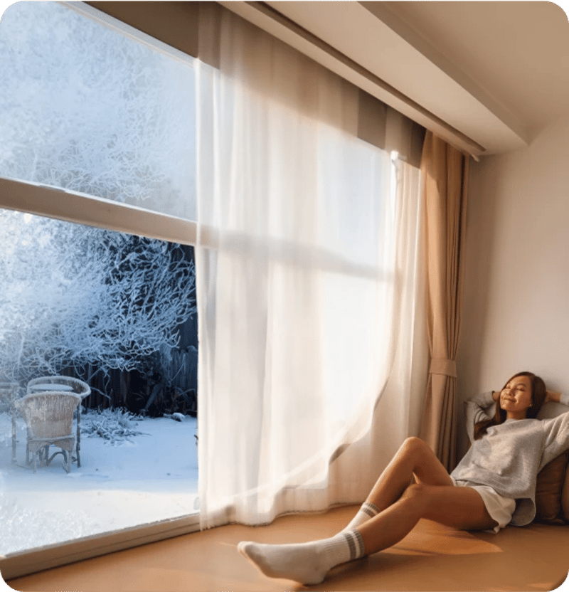 Girl Relaxing in a Cozy Room