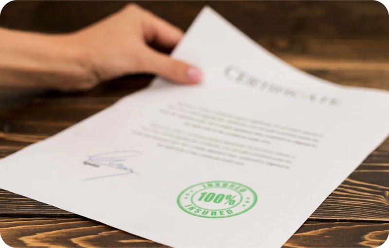 A Document with Green Stamp
