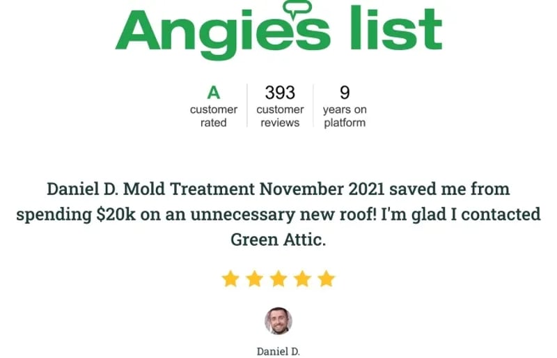 Screenshot of the Angi Customer Review