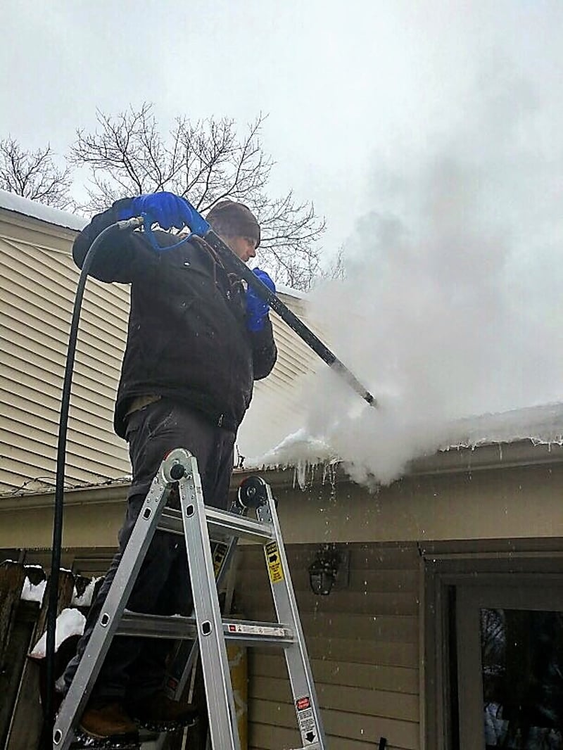 High-Pressure Water for ice dam removal